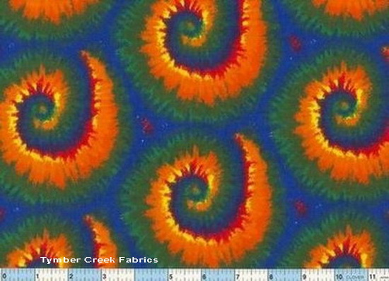Tie Dye Orange Green Blue Swirl Flannel